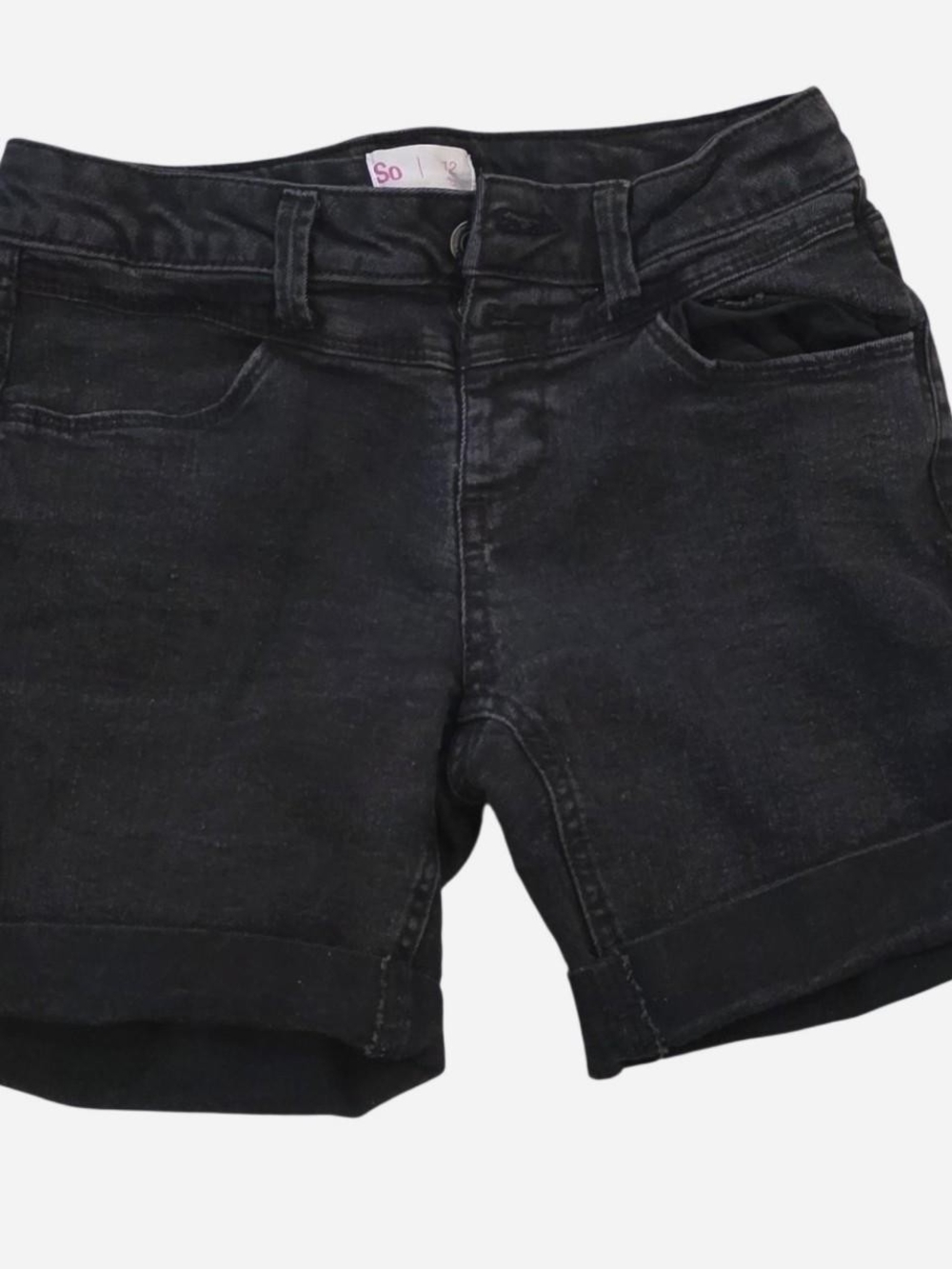 SO Black Washed Denim Shorts